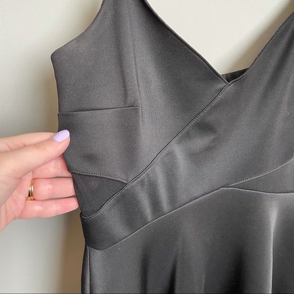 Black Stretchy Dress w/ mesh detailing - Picture 2 of 5
